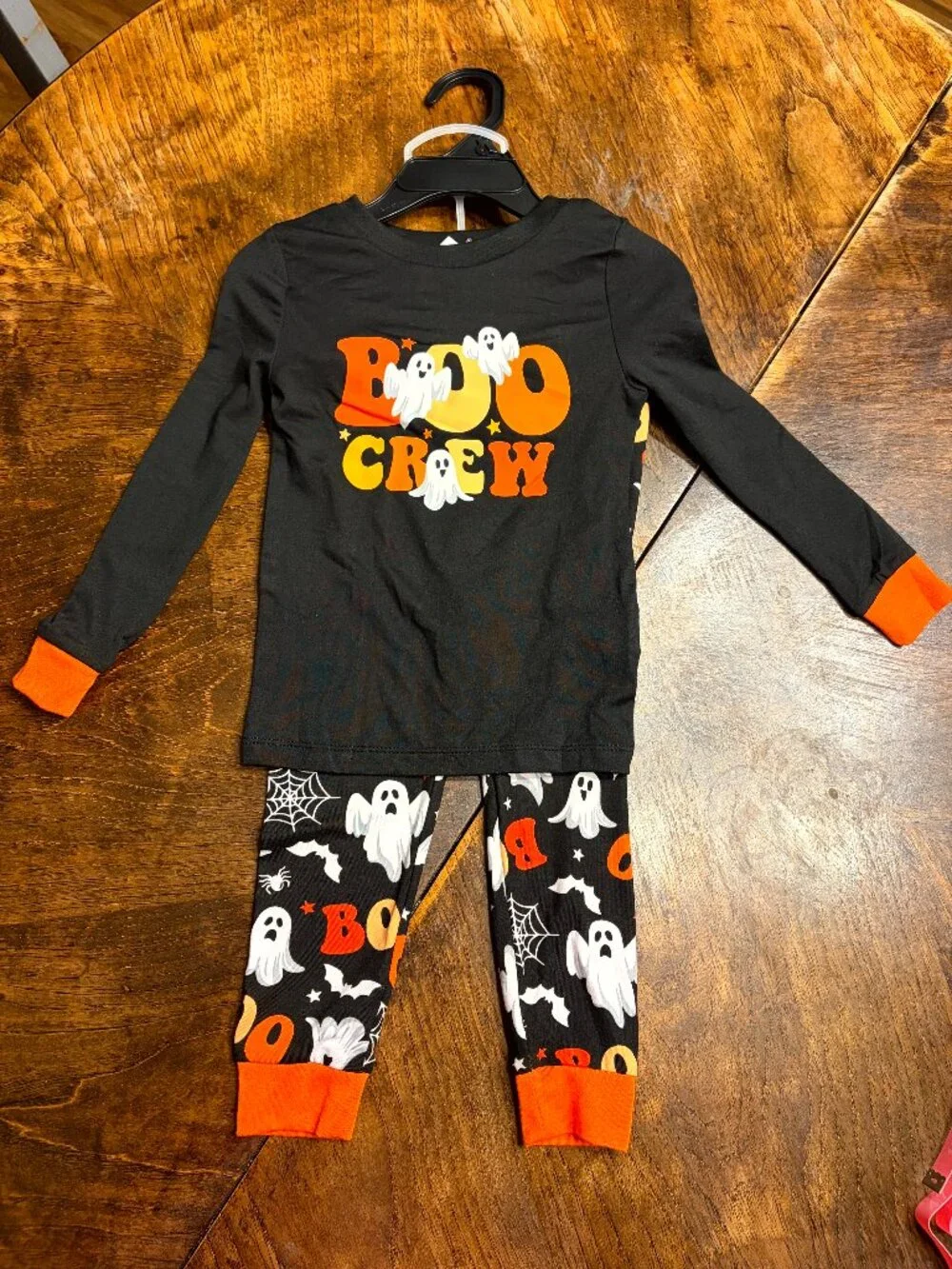 One Pair 2pc. Celebrate Halloween Kids Pajama Set Boo Crew Size 4T Ghost Costume